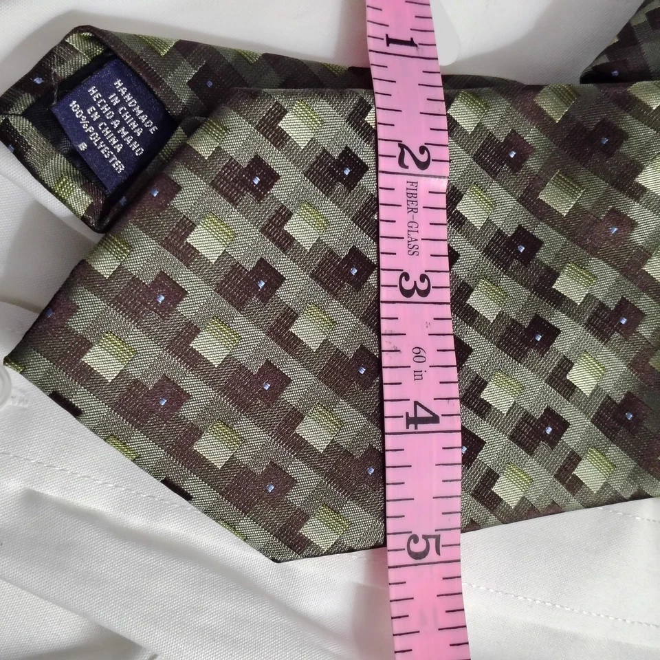 Van Heusen многоцветный квадратный узор мужской галстук галстук б/у в отличном состоянии - Изображение 3 из 4