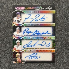 2025 Leaf Vivid Colorful Quads Auto Tarkenton, Staubach, Marino, Brees Black 1/1