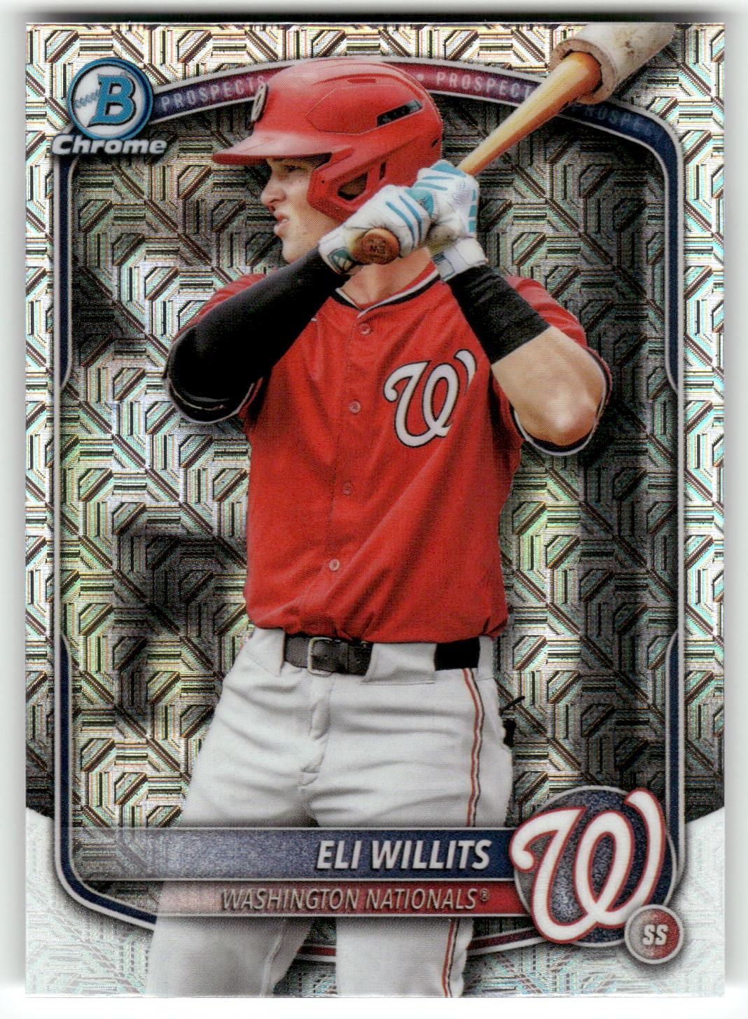 2025 Bowman Draft #BDC-1 Eli Willits Chrome Mojo Refractor SP Variation 1st RC