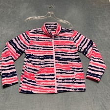 Eddie Bauer Fleece Jacket Kids Medium Multicolor Striped Soft Cozy Warm Full Zip