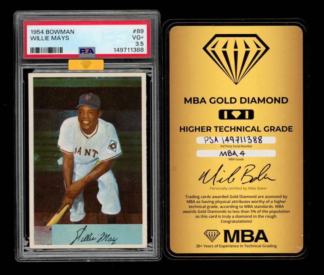 1954 Bowman Set-Break # 89 Willie Mays PSA 3.5 VG+, MBA Gold 4