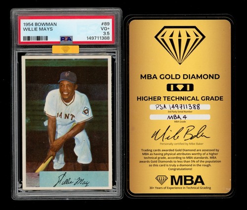 1954 Bowman Set-Break # 89 Willie Mays PSA 3.5 VG+, MBA Gold 4