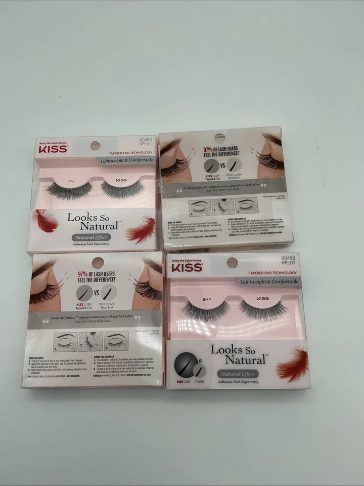 KISS Natural Effect Shy Lashes KFL01 60483 Eyelashes NEW - Lot Of 4 - Image 2 of 2