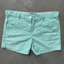 Vineyard Vines SHORTS Girls size 14 Green And White Turtles Low Rise