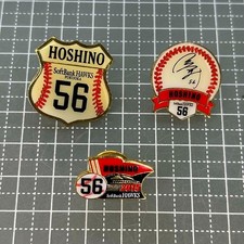 Fukuoka Softbank Hawks Pin Badge Daichi Hoshi Baseball Team Lakers Used FFB