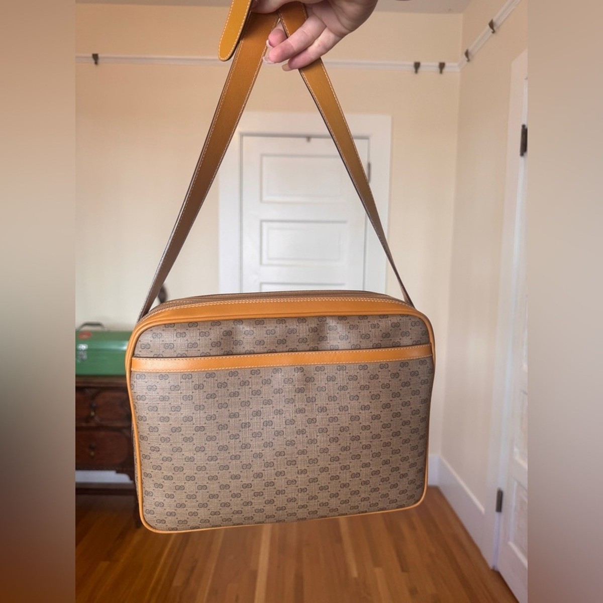 80s Vintage Gucci African Mignon Brown Micro GG Crossbody Bag | eBay