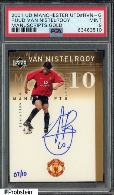 2001 UD Manchester United Manuscripts Gold Ruud Van Nistelrooy AUTO 7/10 PSA 9
