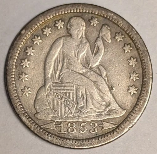 1853 Arrows Seated Liberty Dime ~ US Silver 10c