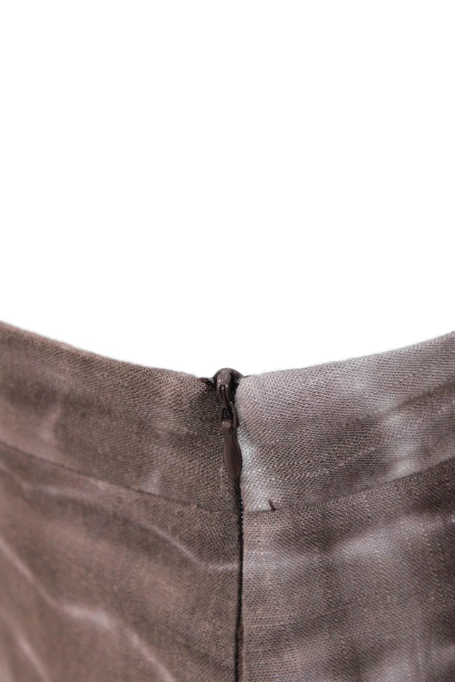 Pantalones de vestir para mujer Zara marrón viscosa lino boho cremallera entrepierna 29 talla M Foto 4 de 4