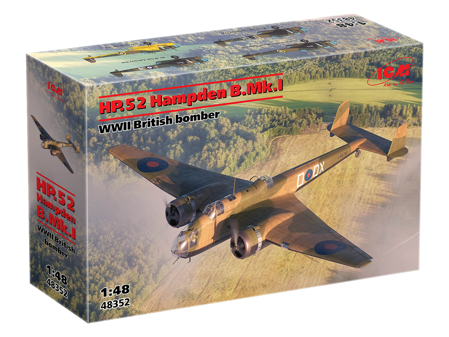 ICM 48352 HP.52 Hampden B.Mk.I WWII British Bomber 1:48 Scale Kit