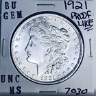 1921 BU GEM MORGAN SILVER DOLLAR UNC MS+++ U.S. MINT RARE COIN 7030