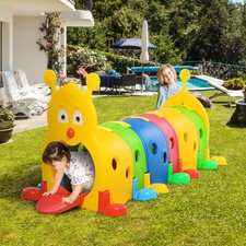 Kids Caterpillar Tunnel Climb-N-Crawl Play, 106.75" x 39.75" x 41.25"