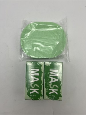 ibcccndc Green Tea Mask Stick 2-Pack with Facial Sponge Blackhead Remover 40g