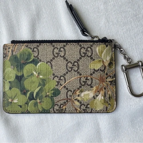 Gucci GG Supreme Bloom Print Porte clés Porte Cartes Porte Monnaie