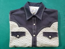 RETRO Panhandle Slim Westmoor Western Pearl Diamond Snap Button Up SIZE SMALL