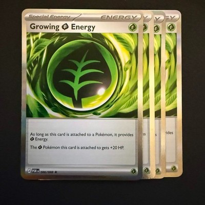 4x Growing Grass Energy 086/088 - ME03: Perfect Order (ME03) Pokemon Playset x4