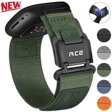 Magnetic Rugged Woven Nylon Band Strap for Fitbit Versa 4 3/Sense 2 1 Smartwatch