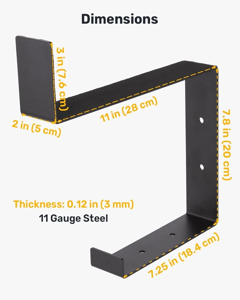 2-Tier Steel Wall Mount Yoga Mat Holder with Protective Padding