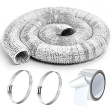Dryer Vent Hose Flexible Aluminum Foil Ducting Non Insulated 4in x 50FT 