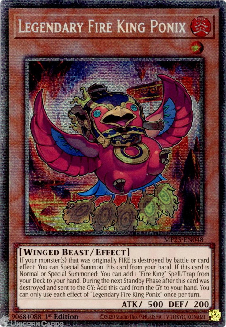 MP25-EN048 Legendary Fire King Ponix : Starlight Rare 1st Edition Mint YuGiOh Ca