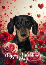 Dachshund Smooth Happy Valentine's Day Flag