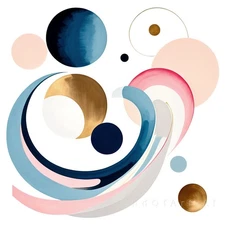 Geometric Abstraction Fluid Energy Expression Canvas Wall Art Picture