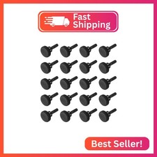 MECCANIXITY 20pcs M3 x 14mm Knurled Thumb Screws, Black Steel Flat Head Thumb Sc