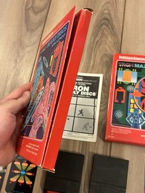 Tron Maze A Tron & Tron Deadly Discs Mattel Intellivision CIB w/ Overlays w/ Box