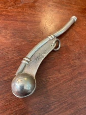 WW2 Collectable White Metal Bosun's Whistle with War Dept. Crow's Foot Markings