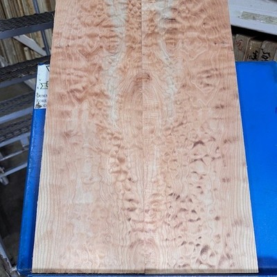 Quilted Maple 1/2'' Quilt DENSE Bookmatch KD Big Leaf 22''x15''x.5'' Fig Carve Top