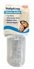 Clear Babyking Nurser Bottles 5 Ounce BPA Free Silicone Nipples Lot of 4