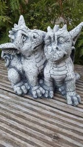 Steinfigur Drachen Drache Garten Deko Steinguss Gartenfigur Figur Gross Gross Ebay