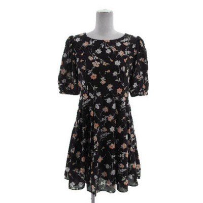TTY & CO TITTY&CO Short Sleeve Puff Mini Length Floral Pattern 