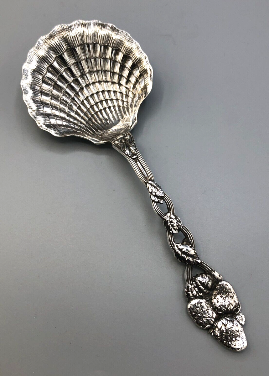 Strawberry by Tiffany Sterling Silver large Shell Serving Spoon 9