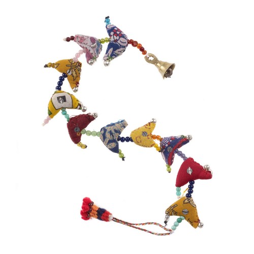 Fair Trade 10-Bird Bell Tota Traditional Indian Hanging Decoration, In/Outdoor - Picture 3 of 6
