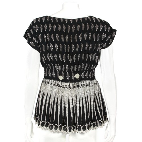 Anna Sui Embroidered Tunic Top Black size 4 boho gothic lolita - 751 - Picture 4 of 6