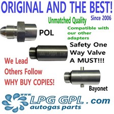 Propane bottle filling adaptor with non return valve for added safety autogas.