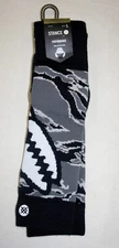 STANCE Crab Grab Grabber Grey Black Camo Mens L Snowboard Sock Wool Arch Support