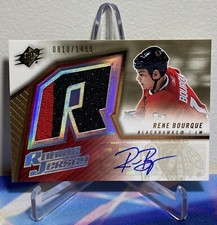 2005-06 Upper Deck SPX Hockey RENE BOURQUE #155 ROOKIE JERSEY AUTO 0810/1499