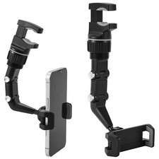 Soporte para tel fono con espejo retrovisor para coche giratorio 360 