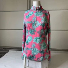 CABANA LIFE Performance 1/4 Zip Sport Top Women's Size L Cote d'Azur