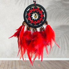 Handmade Colorful Car Hanging Dream Catcher with Feathers - Rearview Mirror Deco