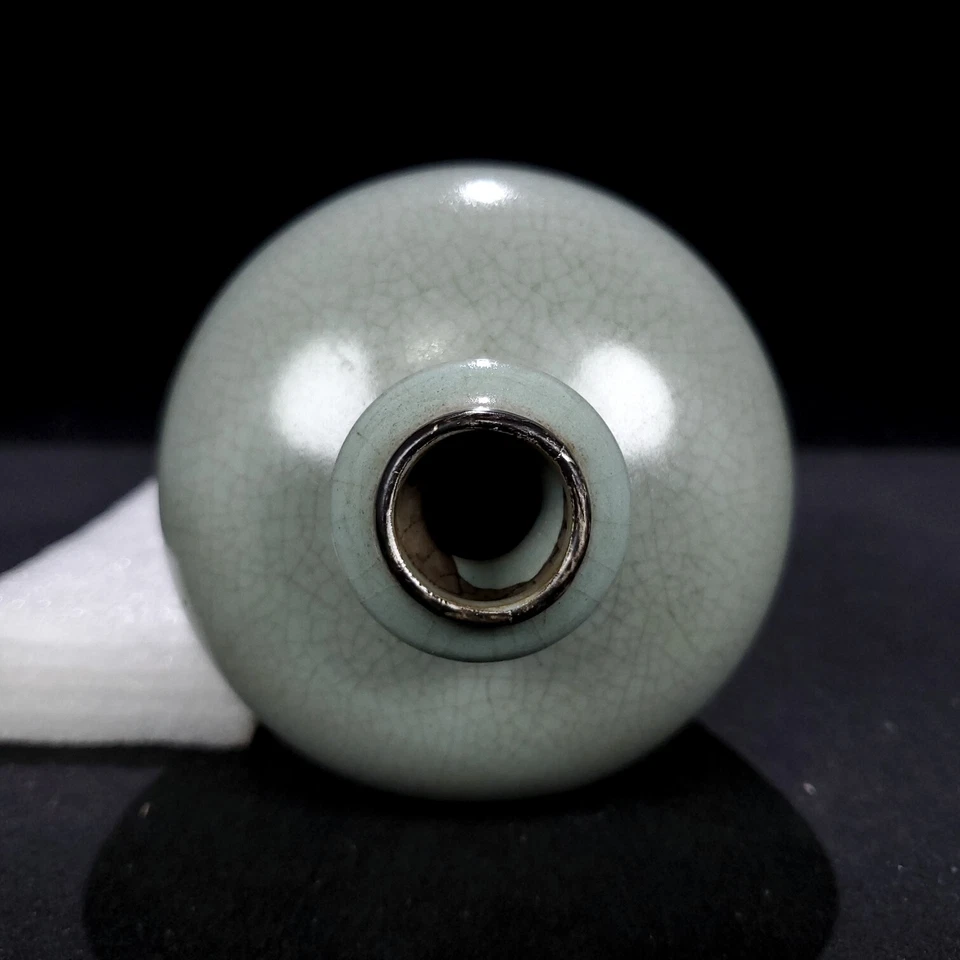 Jarrón de ciruela con boca de plata horno Song Ru porcelana antigua china de 9,1" Foto 4 de 4