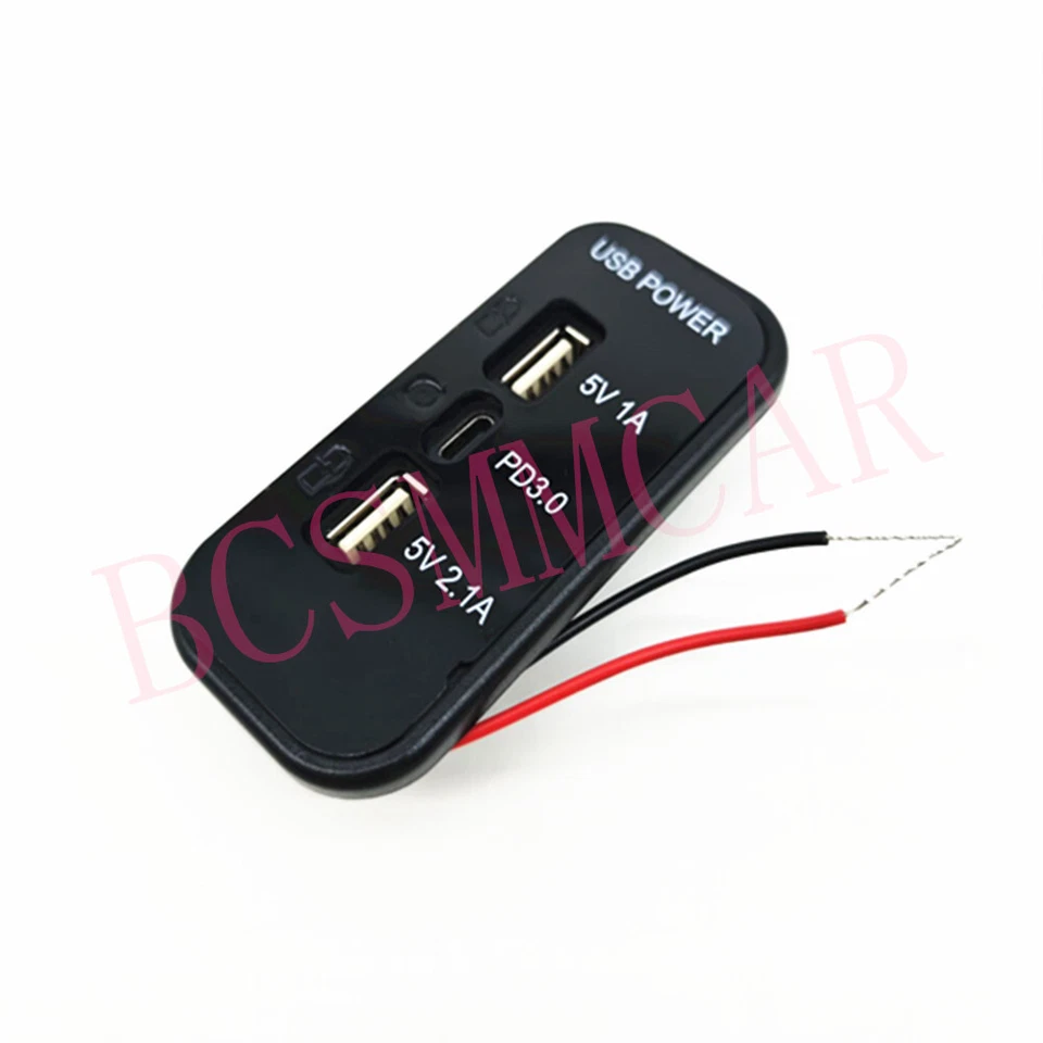 3 Ports PD Type-C 3.1A USB Car Marine Phone Charger Socket Outlet Panel Mount - Image 4 of 4