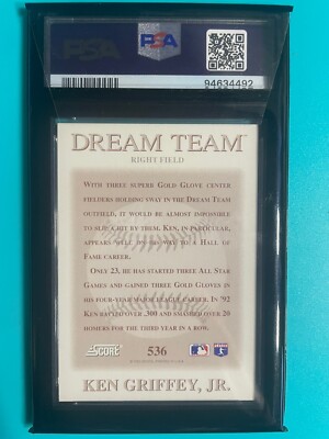 1993 Score Ken Griffey Jr. #536 Dream Team PSA 10 Gem Mint 🔥 | eBay