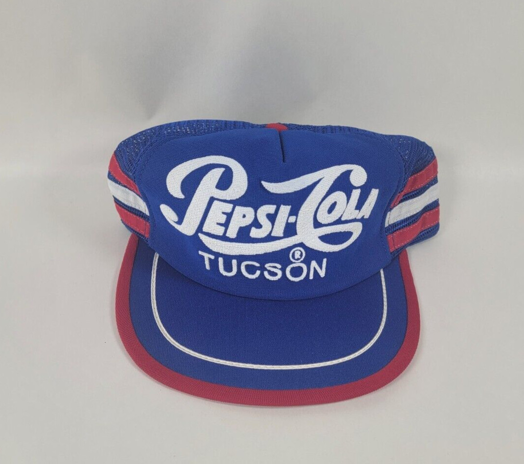 RARE Vintage 3 Stripe Pepsi Cola Tucson Arizona SnapBack Trucker GOOD CONDITION