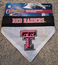 Texas Tech Red Raiders Pet Bandana S/M NIP reversible home/away