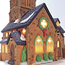 Dept 56 1989 Knottinghill Church Heritage Dickens Village #55824 U3 muro di mattoni