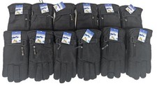 12-Pairs Winter Ski Gloves, Men Women Zipper Pocket Adjustable Strap Waterproof