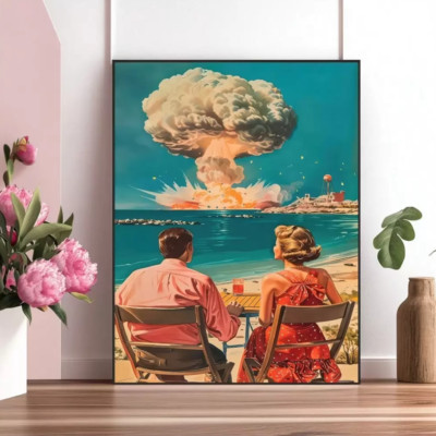 Leinwand Poster - Vault Boy & ikonisches postapokalyptisches Kunstwerk inspiriert von Fallout